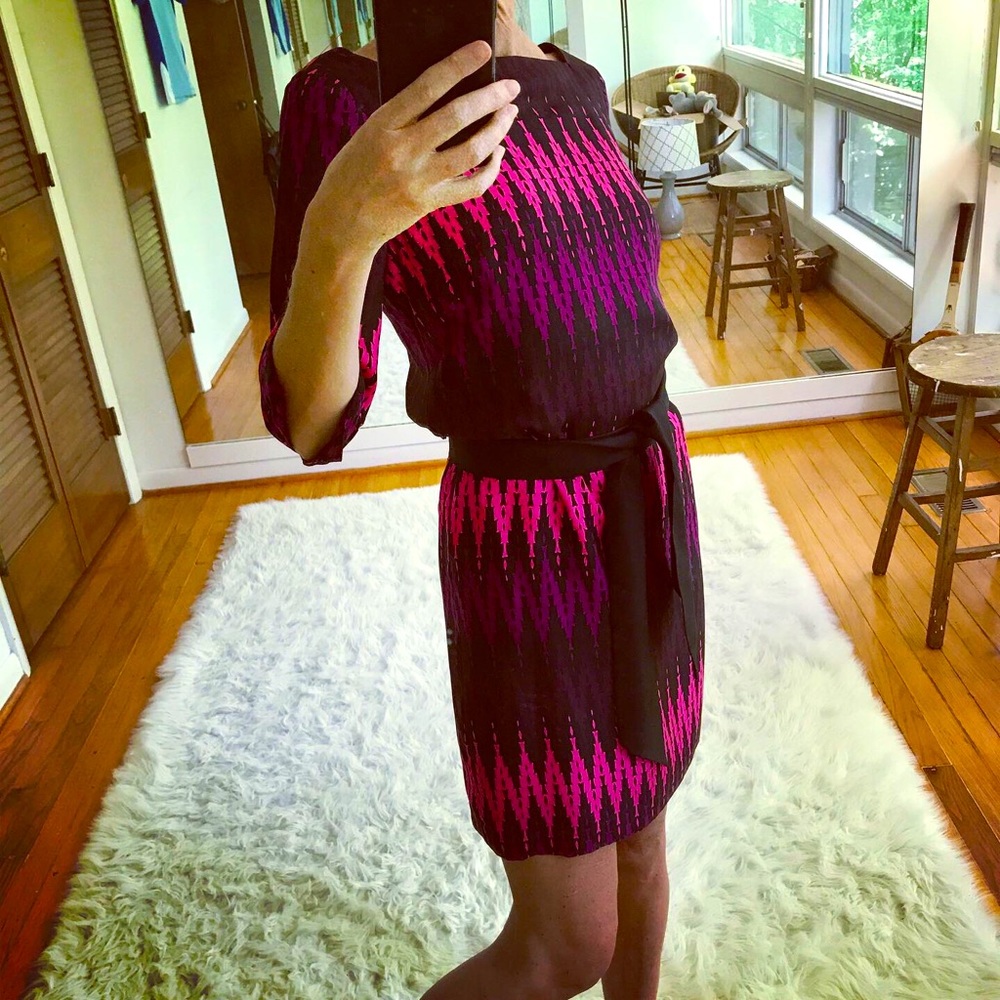 Milly Silk Chevron Dress
